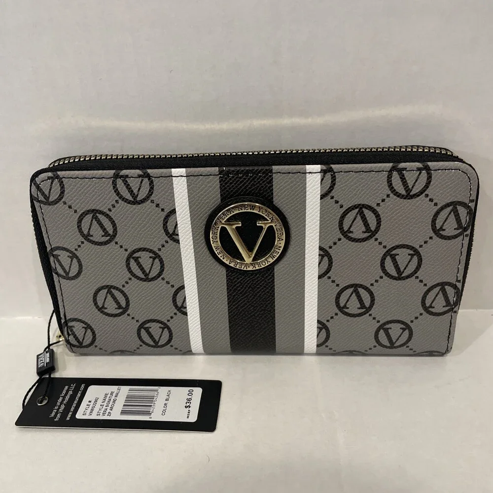 Vera Signature Zip Around Wallet – Black NWT